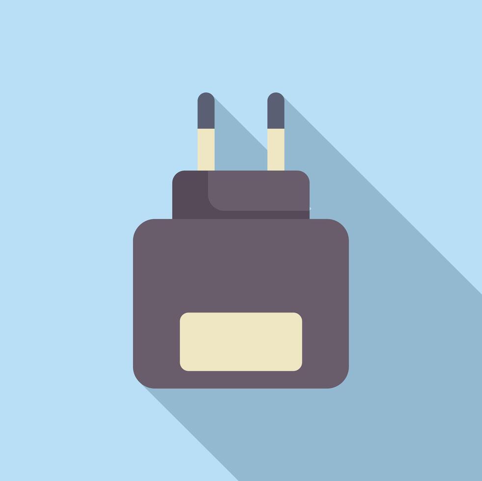 Flat design icon of a twoprong power plug vector