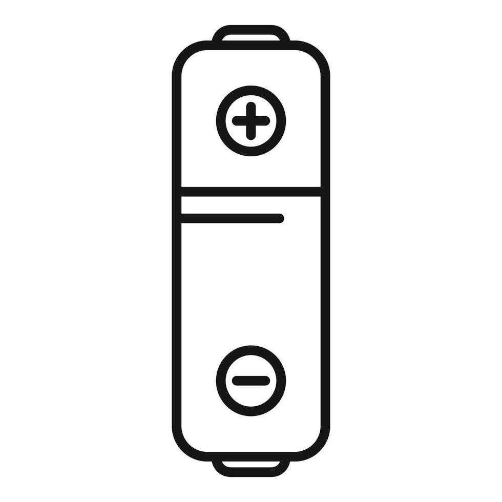 Black and white illustration of aa battery icon vector