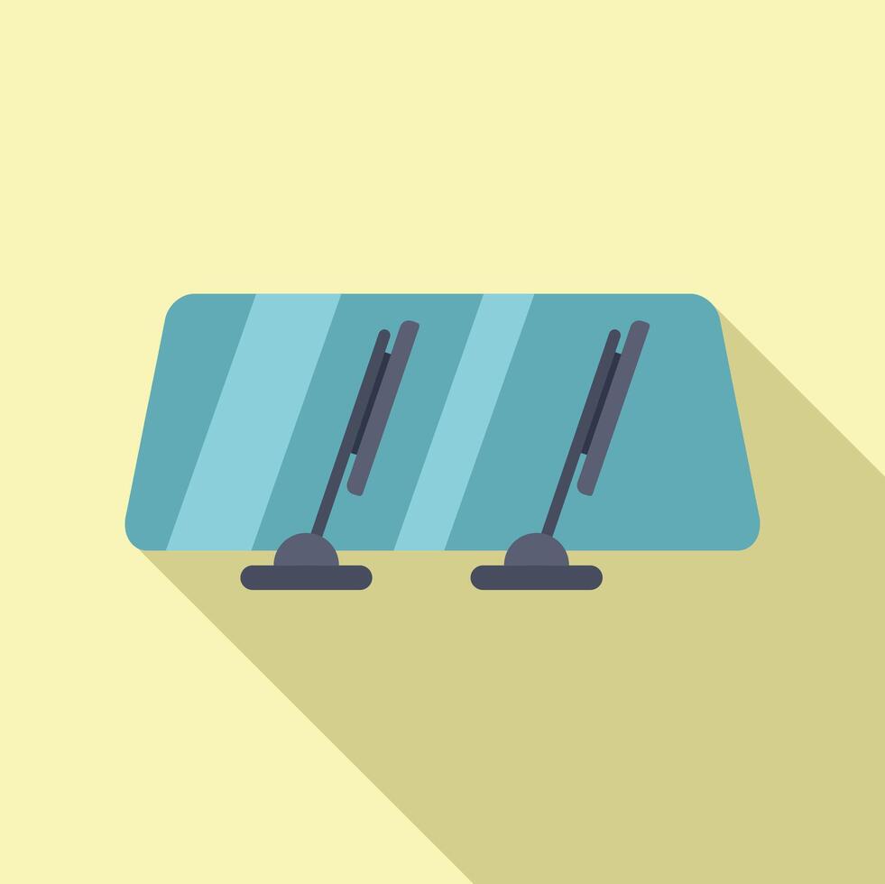 illustration of a minimalist car windshield with wipers vector