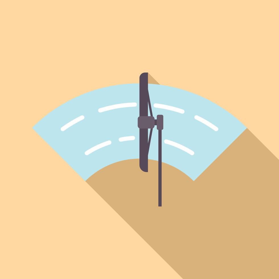 Simple, stylized graphic of a car windshield wiper on a beige background vector