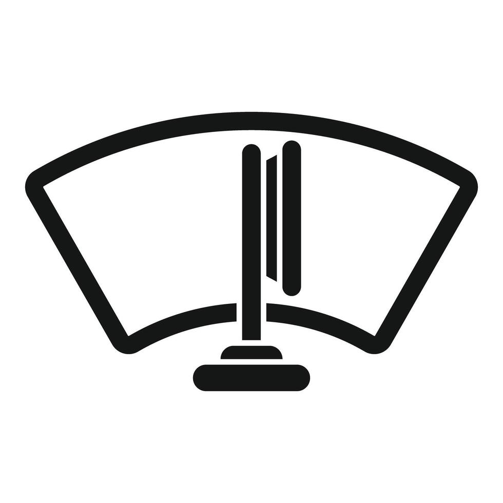 Simplified illustration of a car's windshield with a wiper, ideal for icons or signage vector