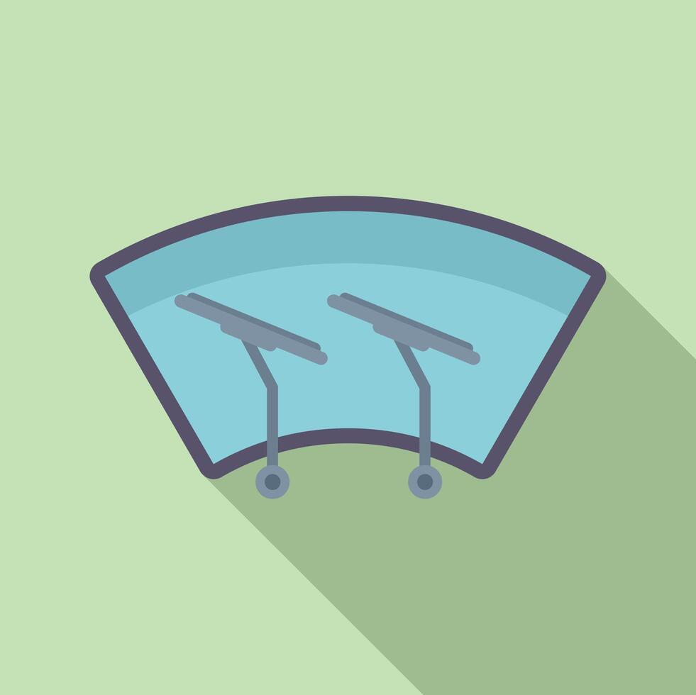 Flat design illustration of windshield wipers on a car's windscreen with a pastel background vector