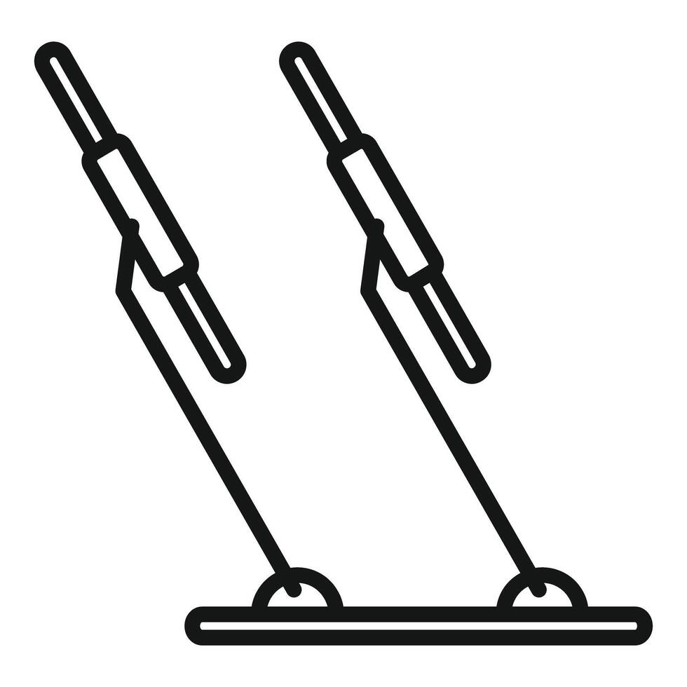 Line art drawing of gymnastics parallel bars vector