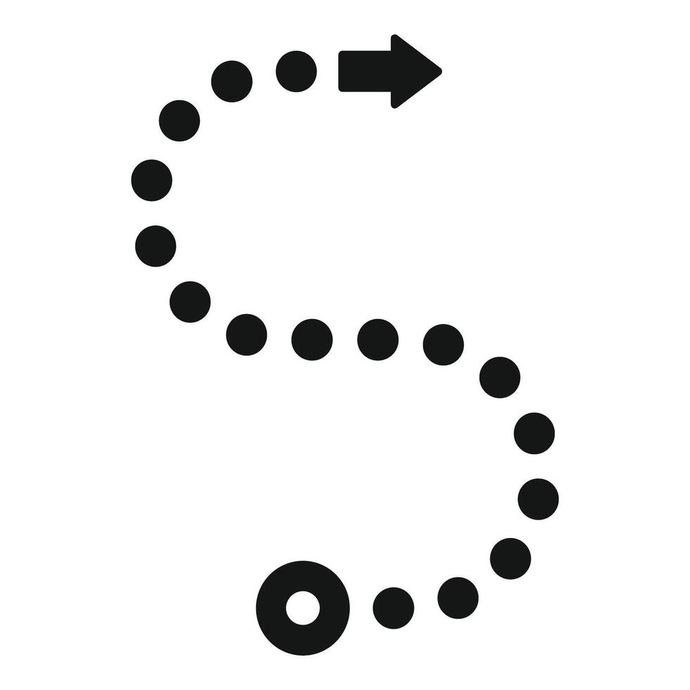 Black dotted arrow icon on white background vector