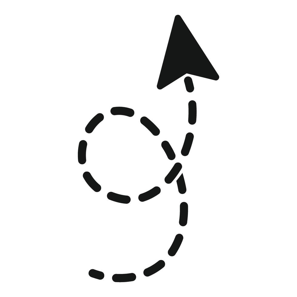 Abstract dotted path leading to arrow concept vector