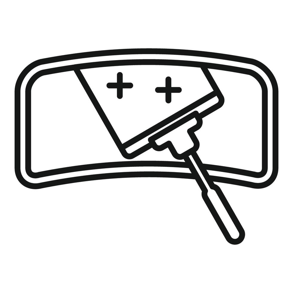 Car windshield with wipers icon vector