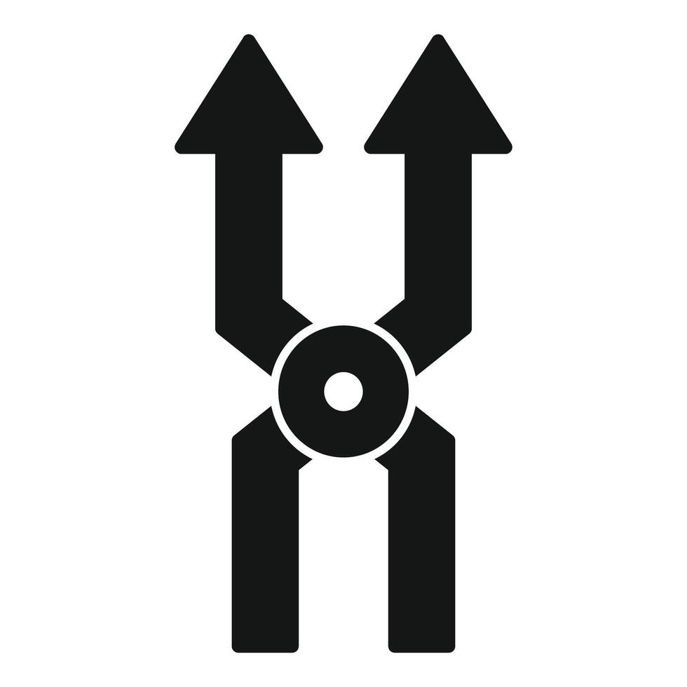 Black split arrows icon on white background vector
