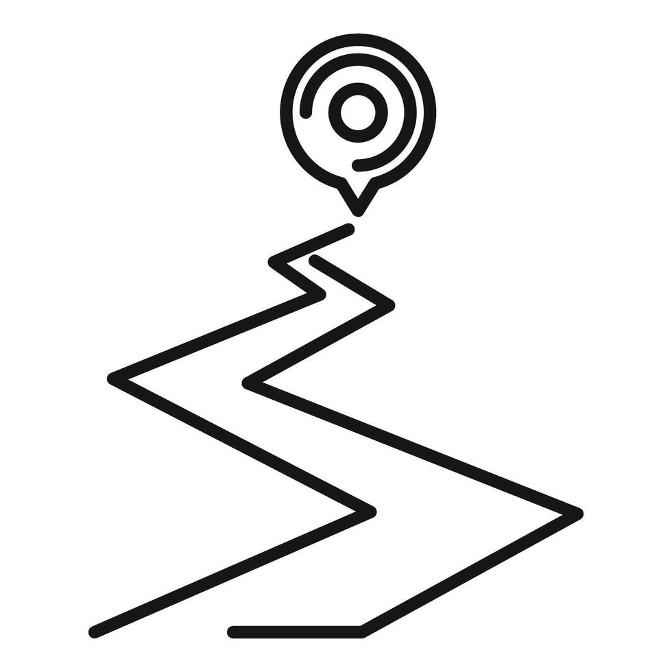 Linear path to target icon vector