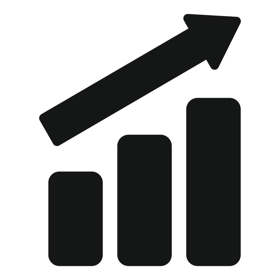 Growth chart with rising arrow vector