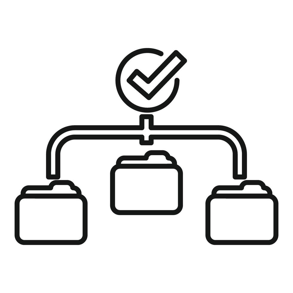 illustration of a process chart with a check mark, symbolizing successful workflow management vector