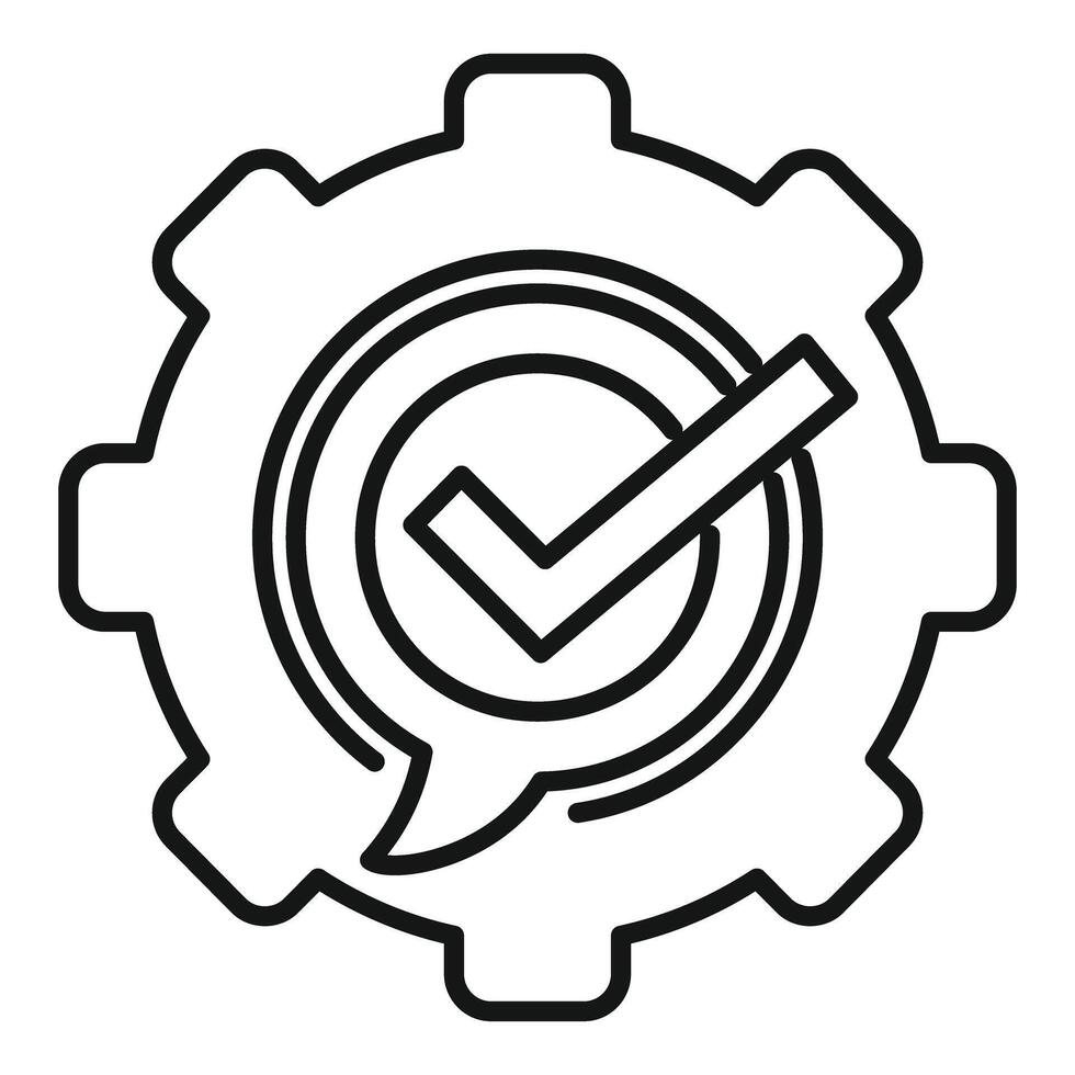 Verified quality control icon in line art style vector