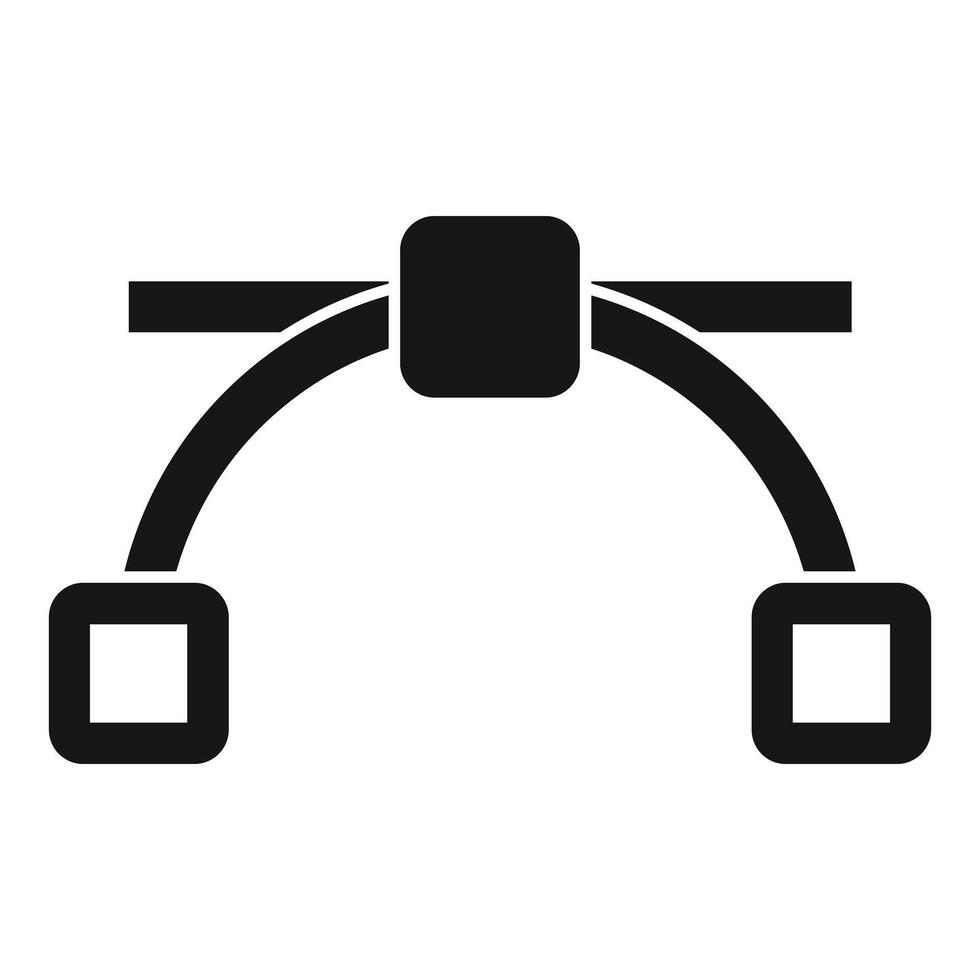 icon of a bezier curve tool vector
