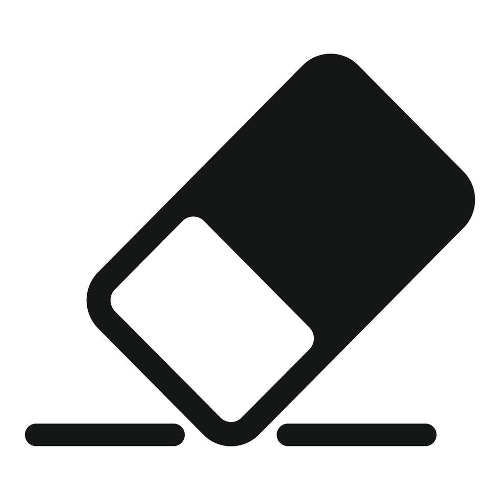 illustration of a black and white eraser icon, isolated on a white background vector