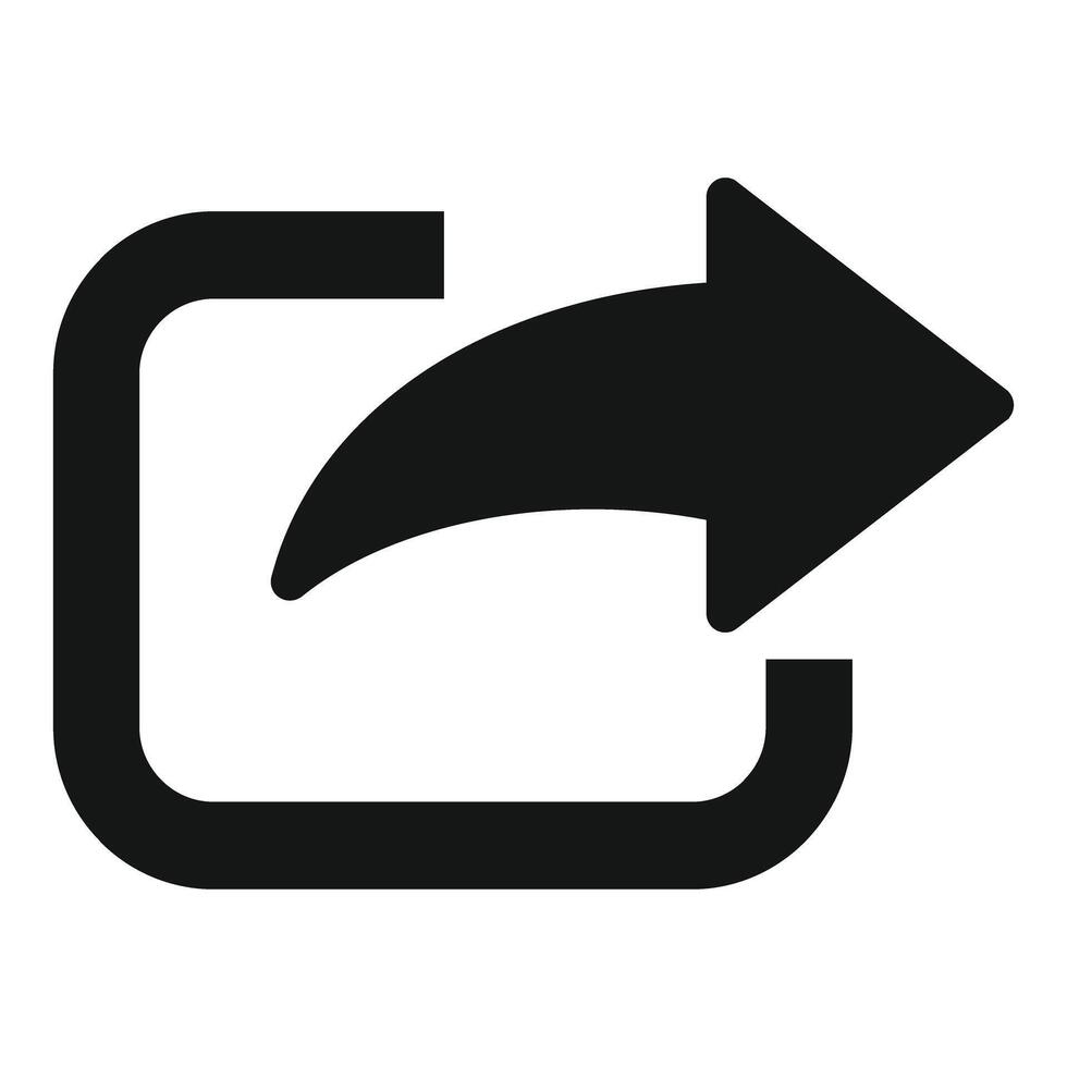 Black share icon with arrow vector