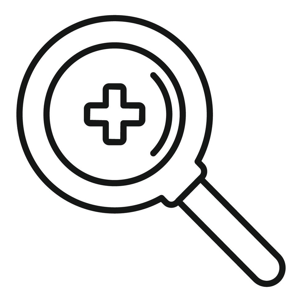 Magnifying glass with plus sign icon vector