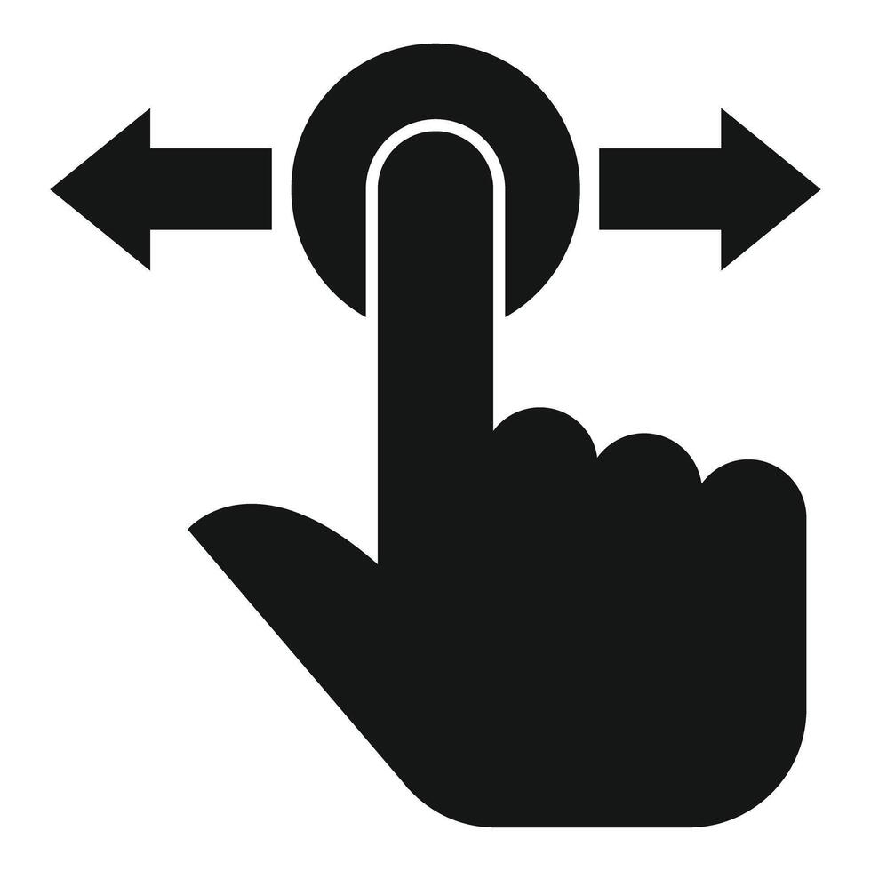 Touch gesture icon for drag or swipe vector