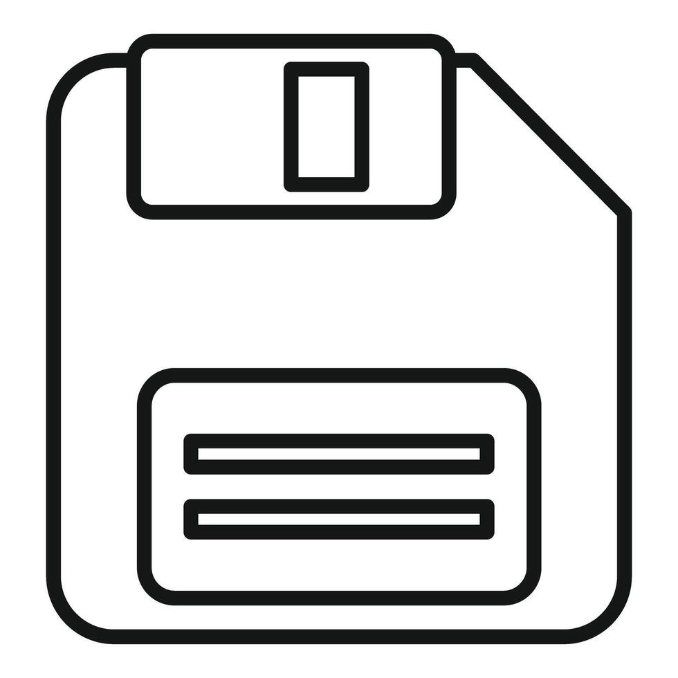 Black and white floppy disk icon vector