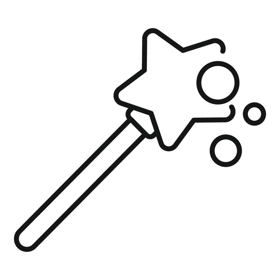 Magic wand line art illustration vector