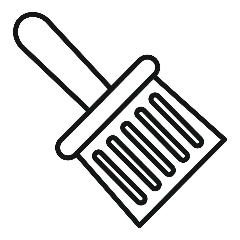 Black and white line art of paintbrush icon vector