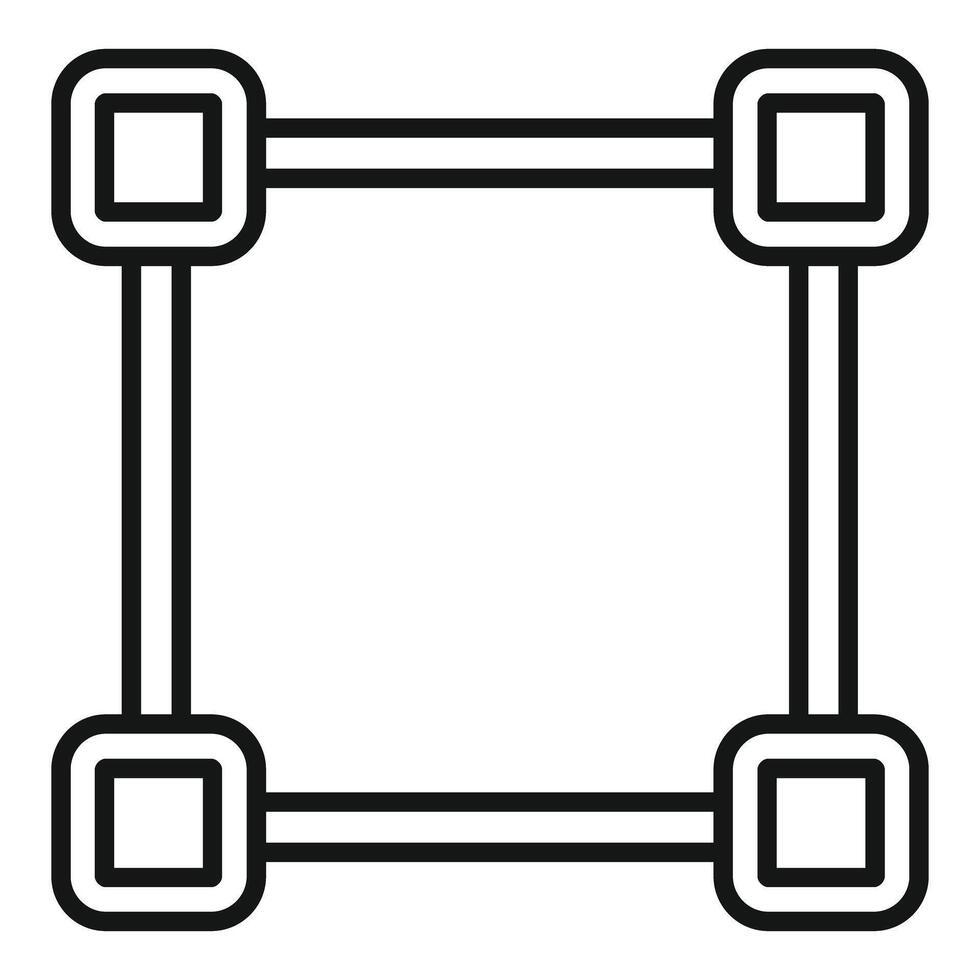 Simple black line rectangle frame vector