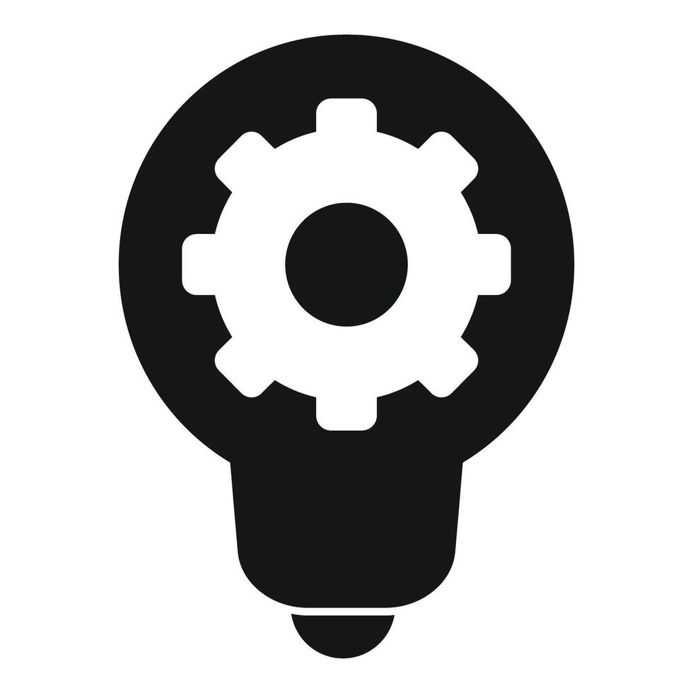 Innovation concept icon, lightbulb with gear vector