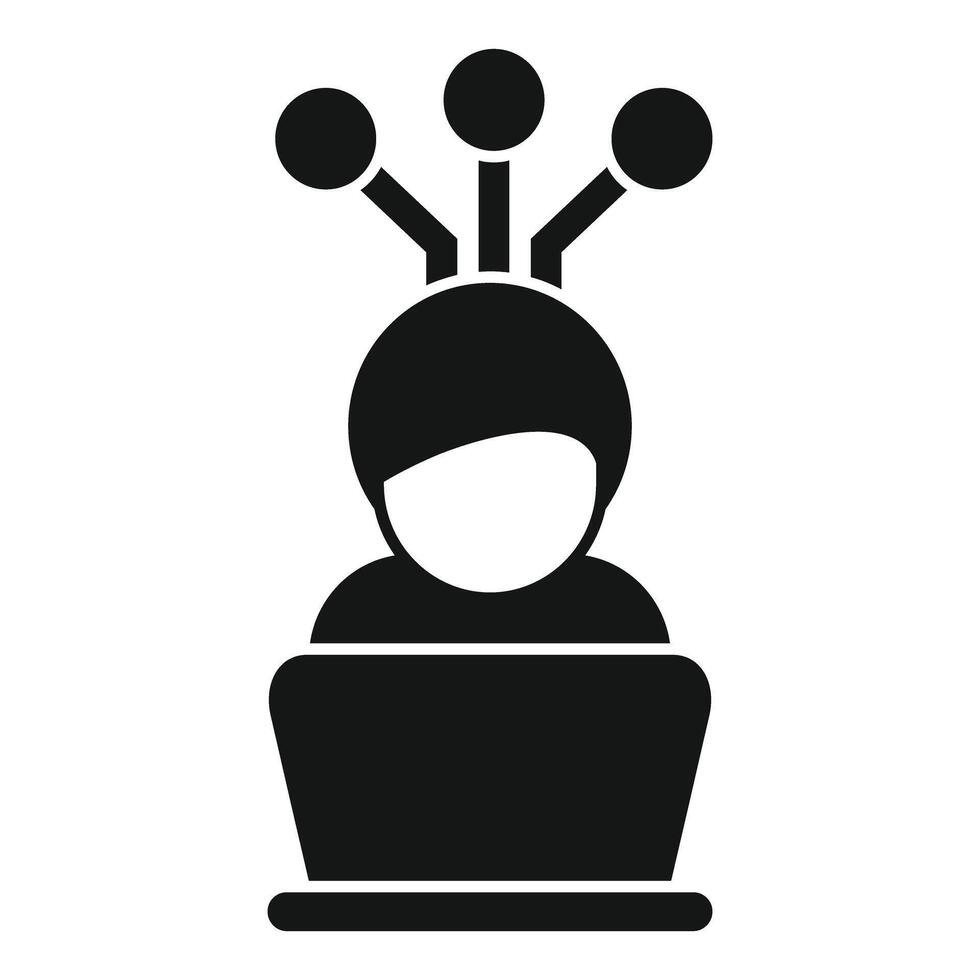 illustration of a user with a creative hat, representing a freelance graphic designer vector