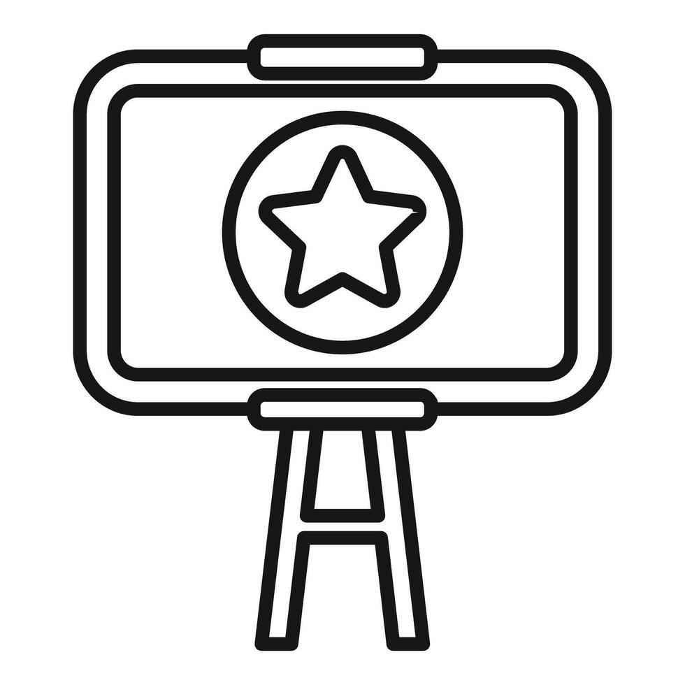 Iconic star presentation board line art vector