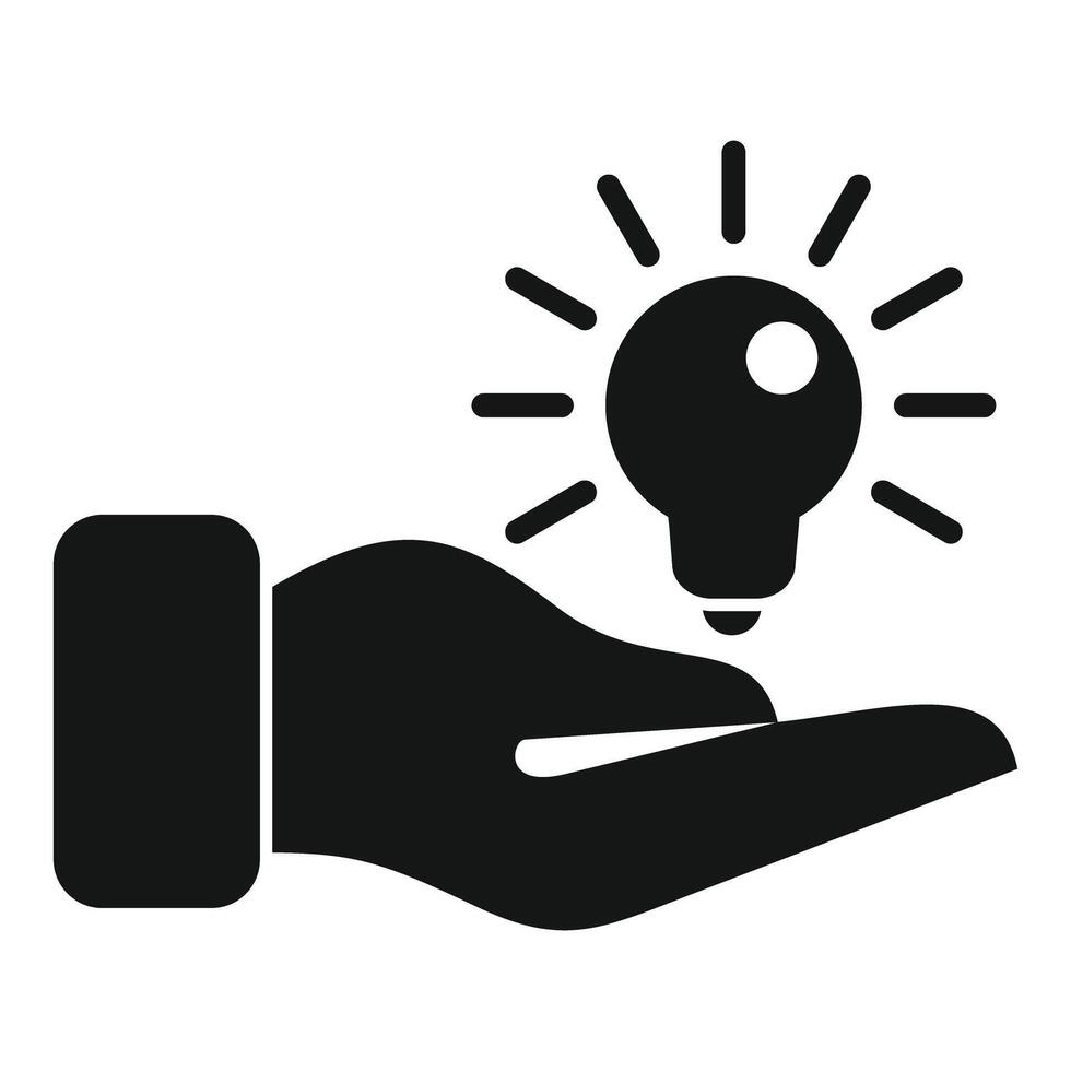 Hand presenting lightbulb icon concept vector