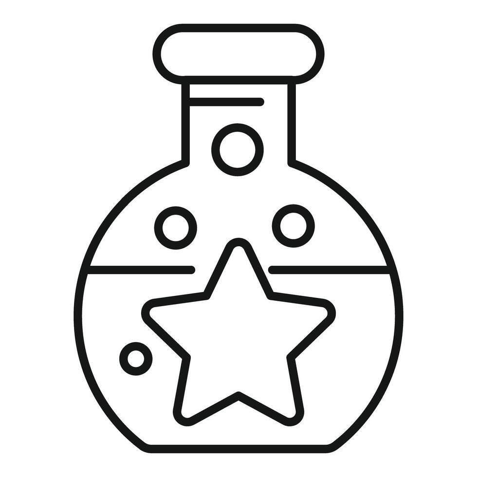 Magic potion bottle line icon vector