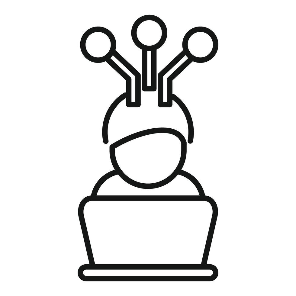 Virtual assistant icon with abstract human figure vector