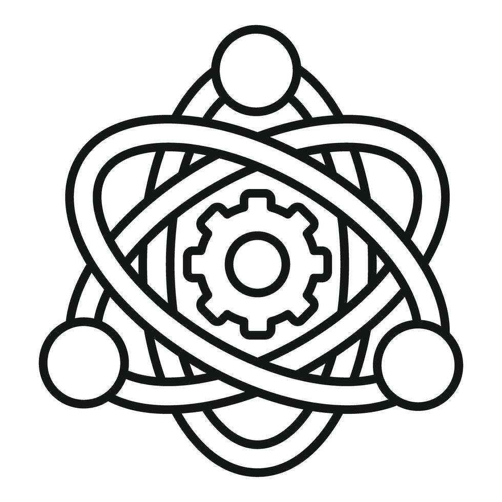 Abstract atom and gear logo design vector