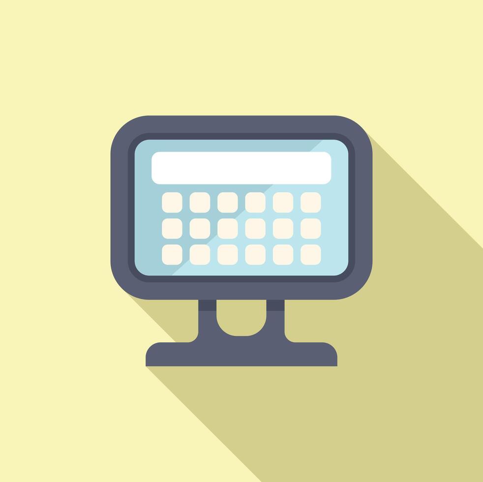 Flat design icon of desktop computer vector