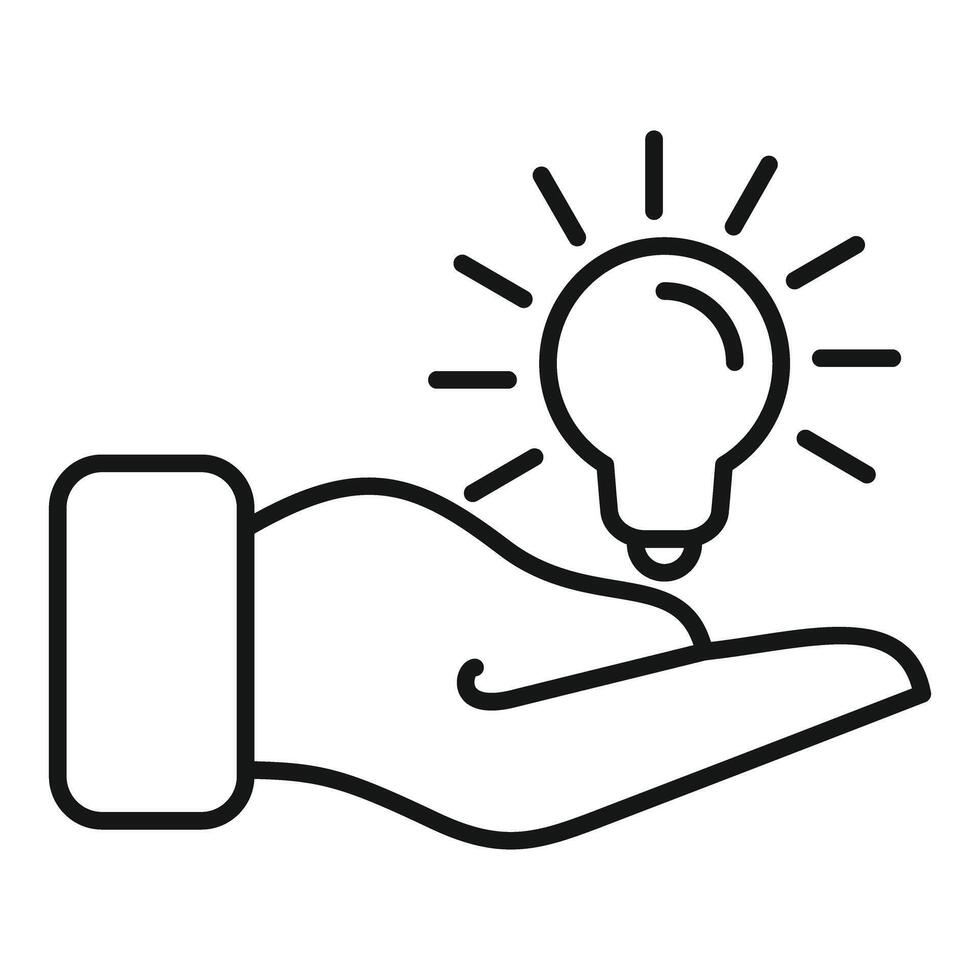 Hand presenting light bulb concept icon vector