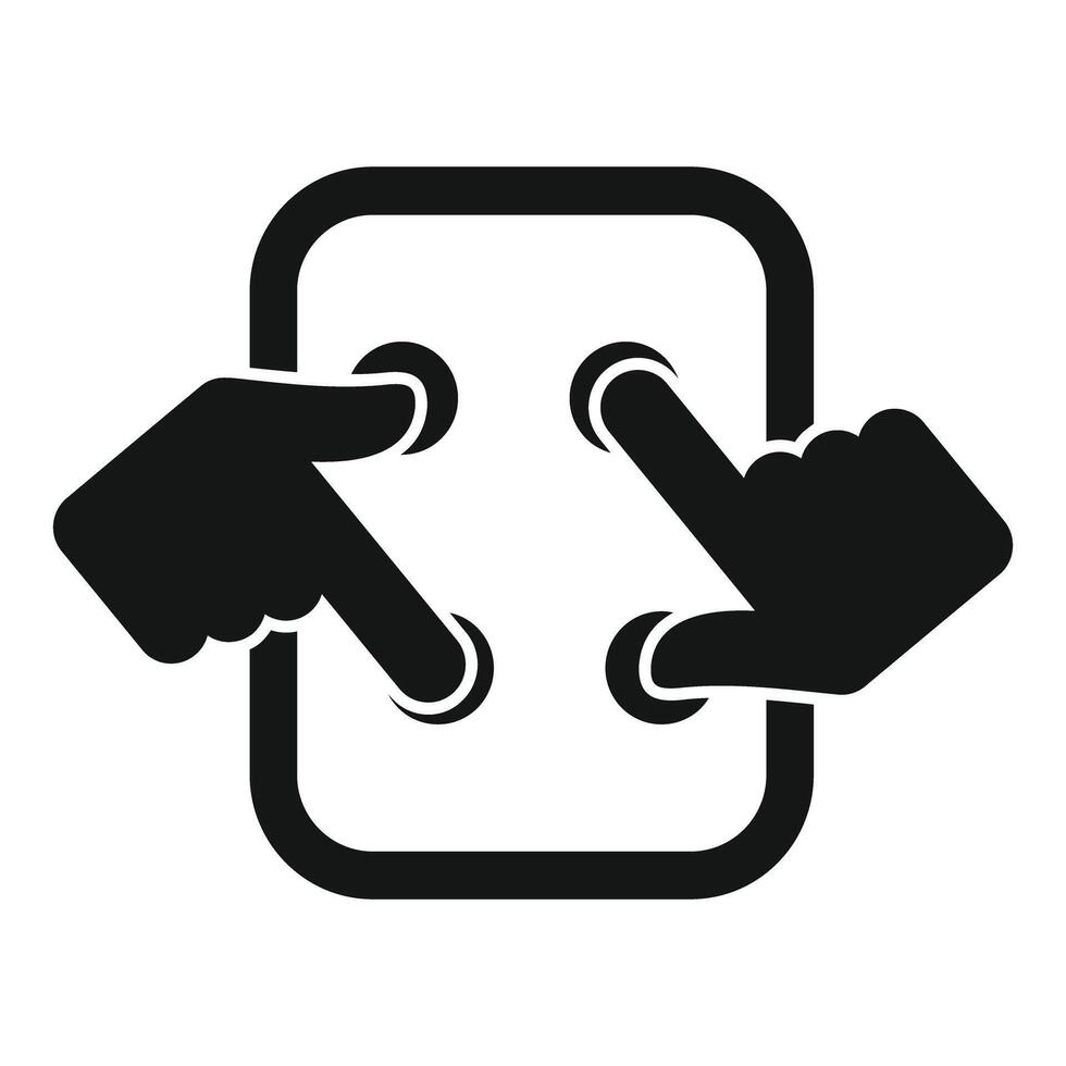 Flat design icon depicting a twofinger pinch or zoom gesture, commonly used for touchscreen devices vector