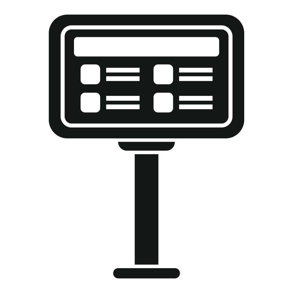Silhouette of a modern digital display board icon vector