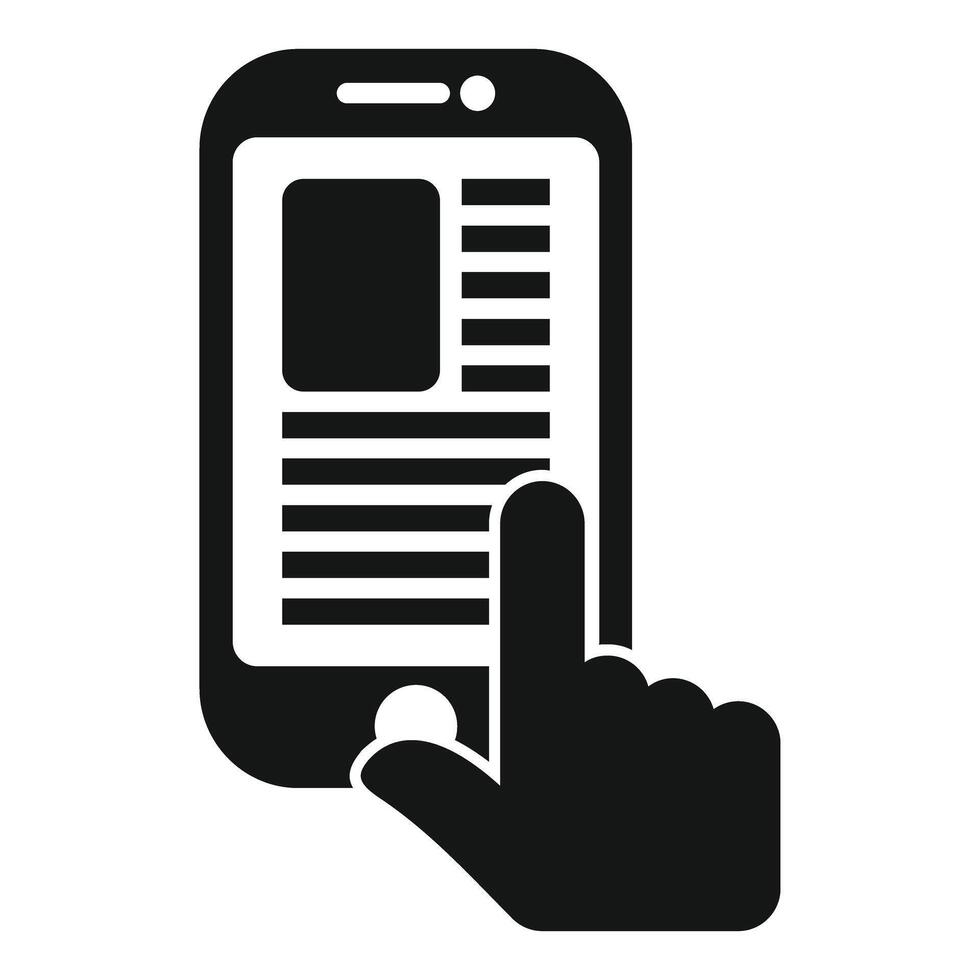 Mobile device interface interaction icon vector