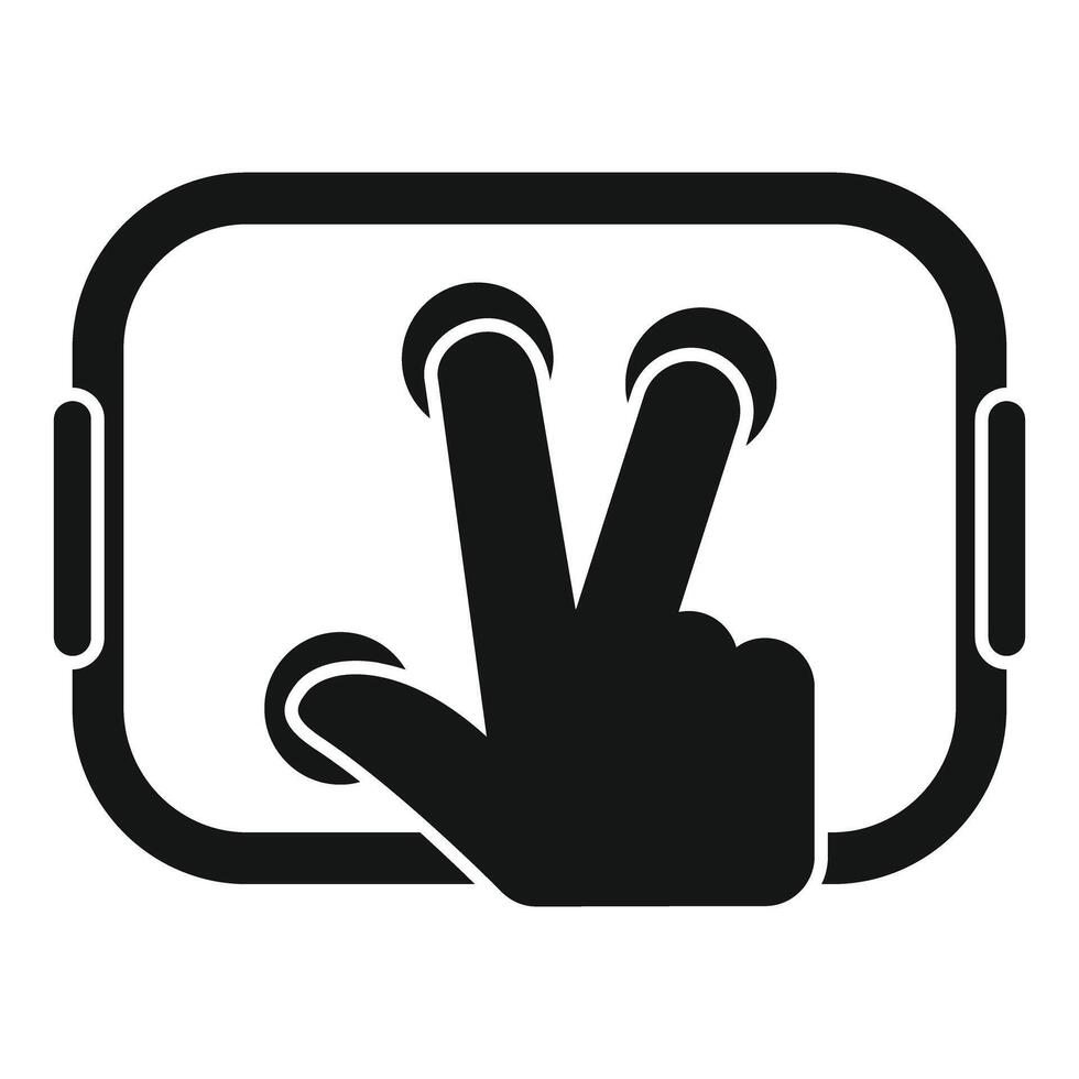 Black hand gesture icon on white background vector