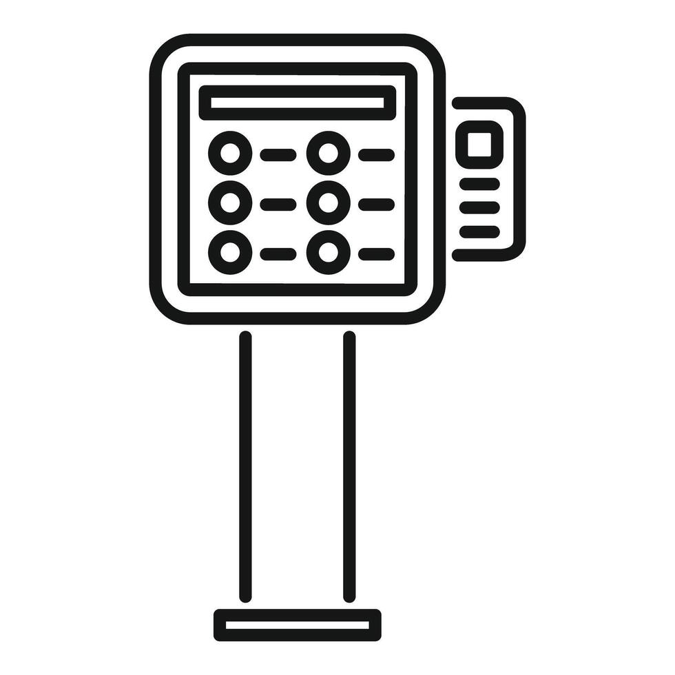 Black and white line art of a parking meter vector