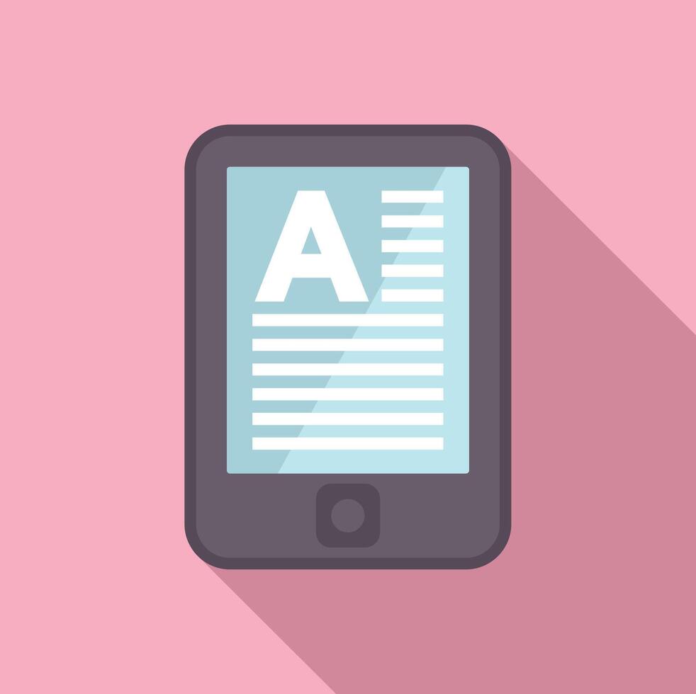 Flat design illustration of an ereader device vector