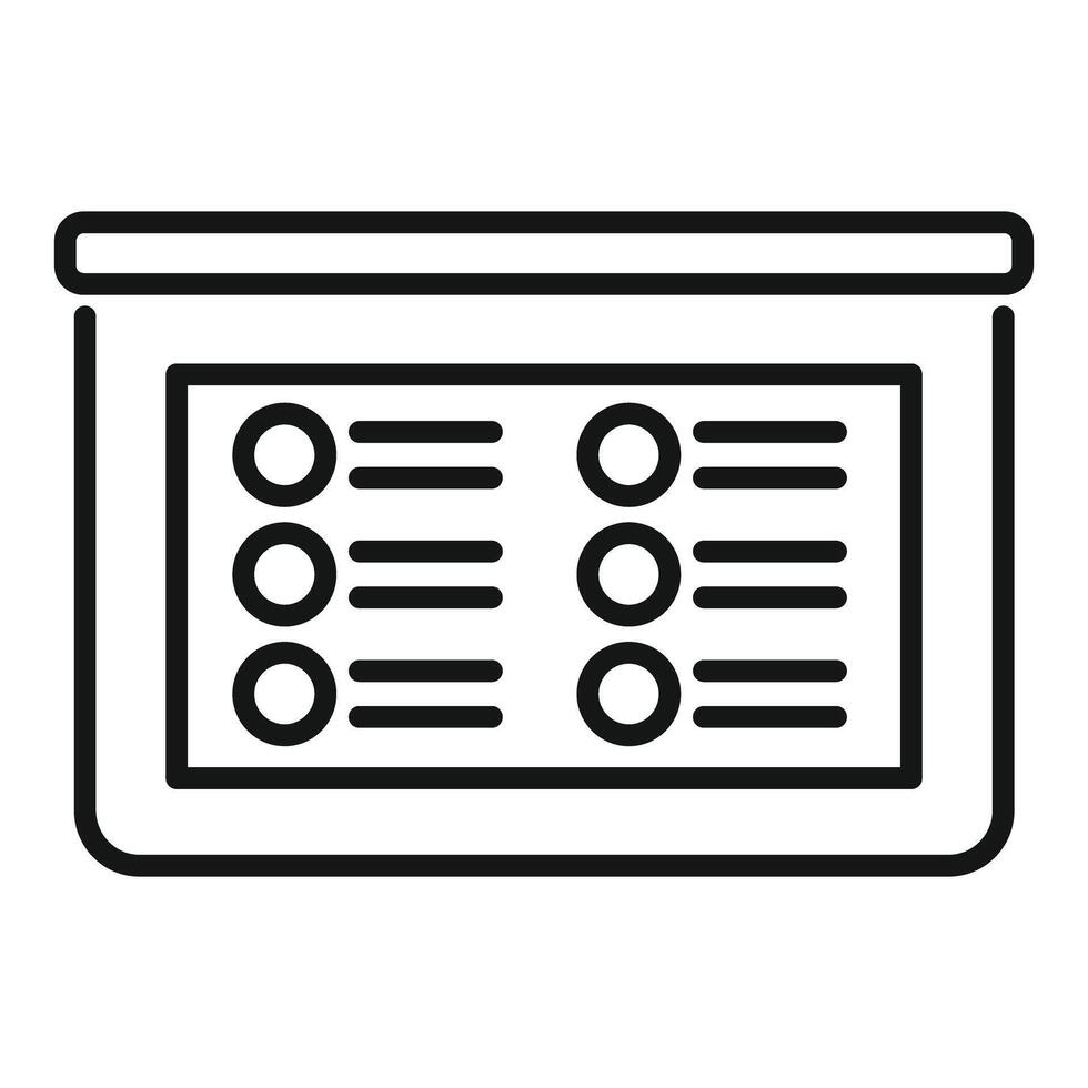Black and white line art of presentation board vector