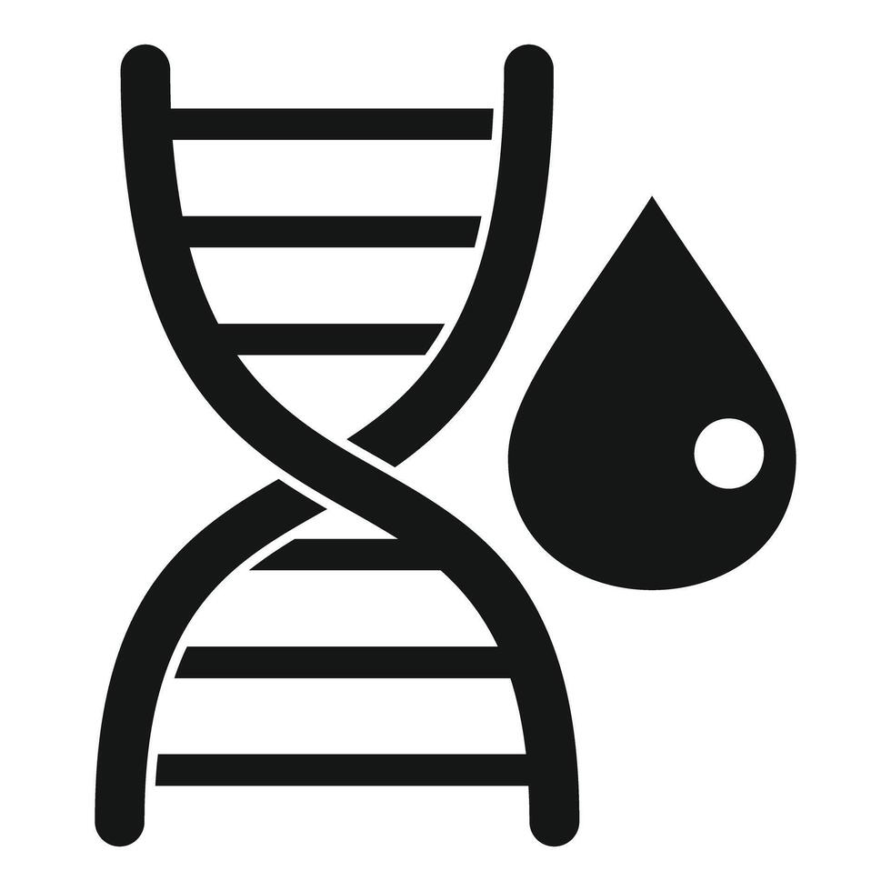 Dna strand with blood drop icon vector