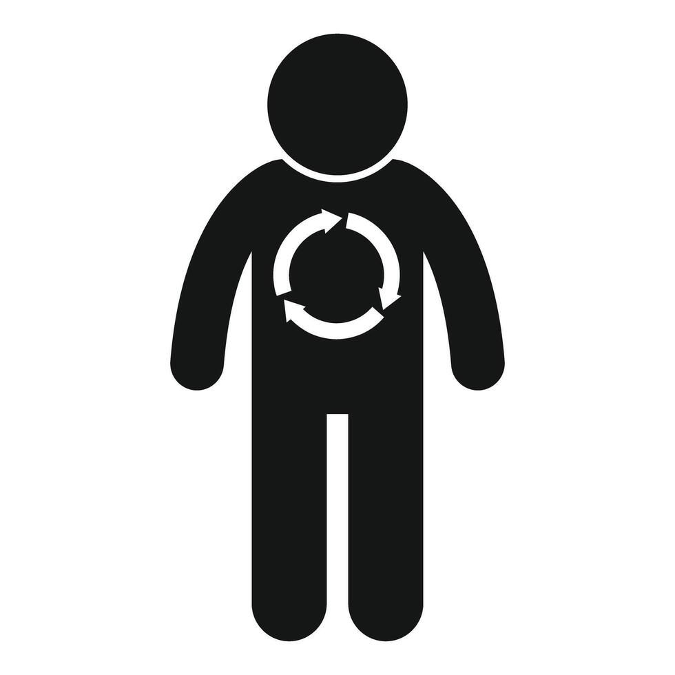 Icon of person holding globe vector