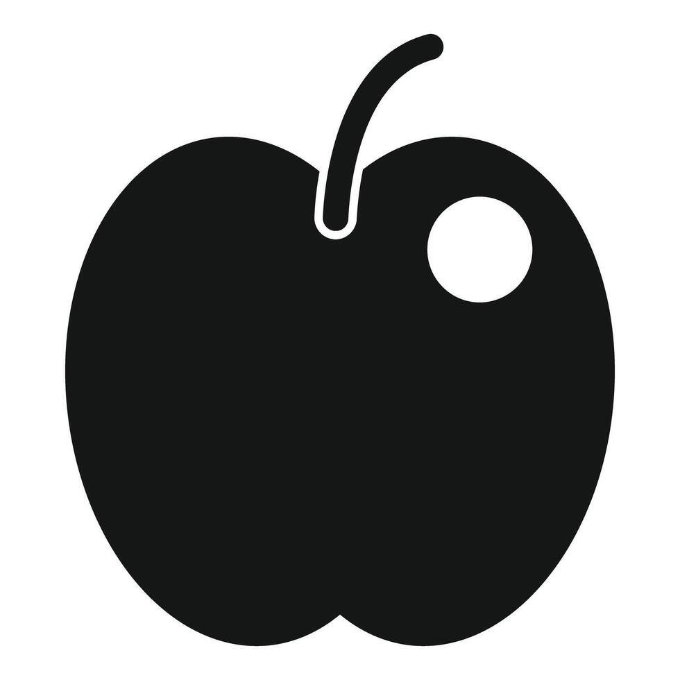 Black silhouette of an apple on white background vector