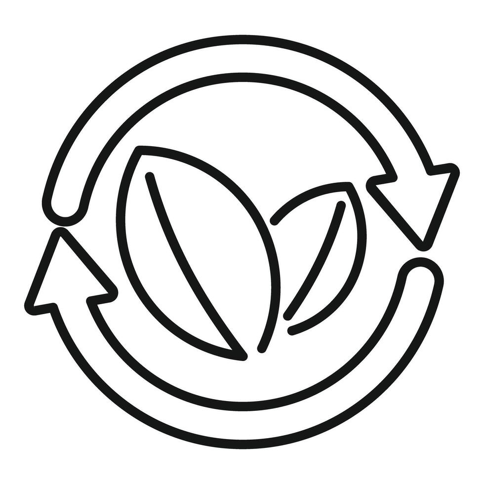 Sustainable ecofriendly icon with leaf and arrows vector