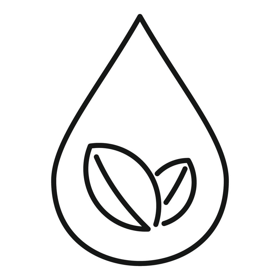 Ecofriendly water drop with leaf icon vector