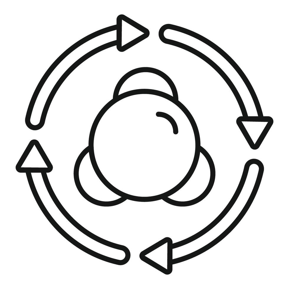 Abstract recycling symbol with earth icon line art vector