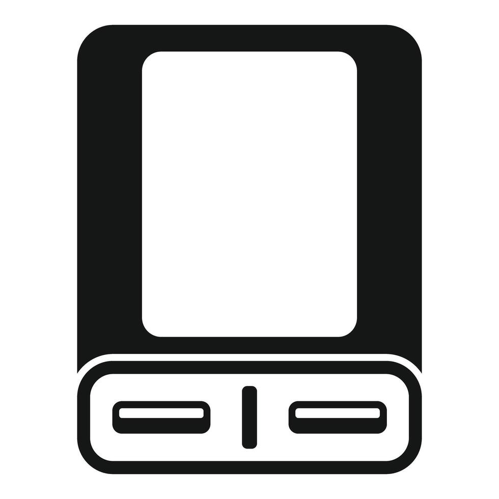 Black and white icon of a portable device vector