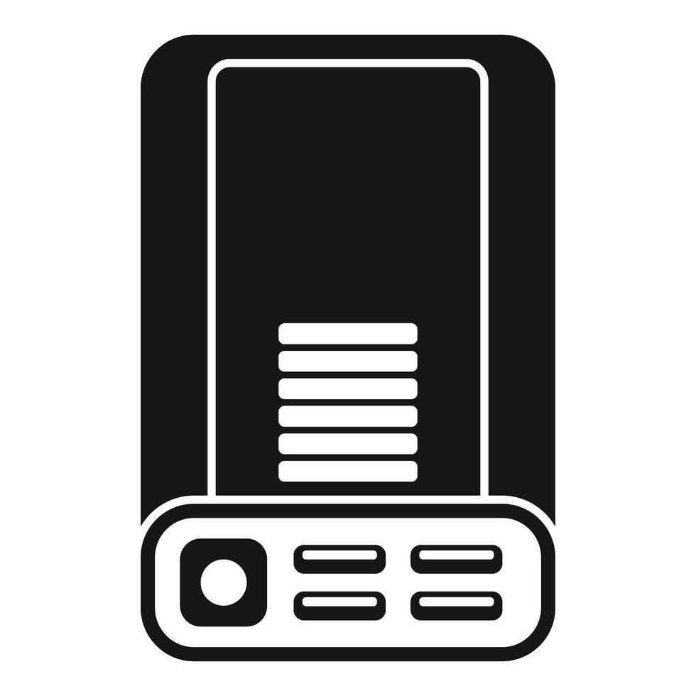 Sleek, black and white icon illustration of a modern smartphone design vector