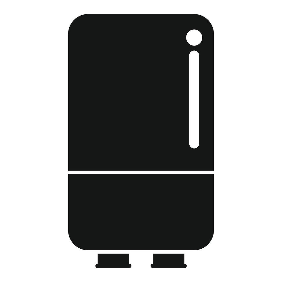 Simple black icon of a contemporary upright refrigerator vector