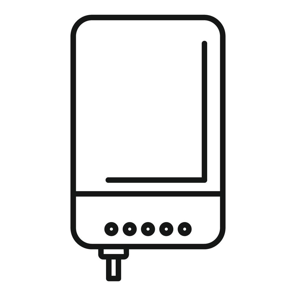 Modern external hard drive outline icon vector